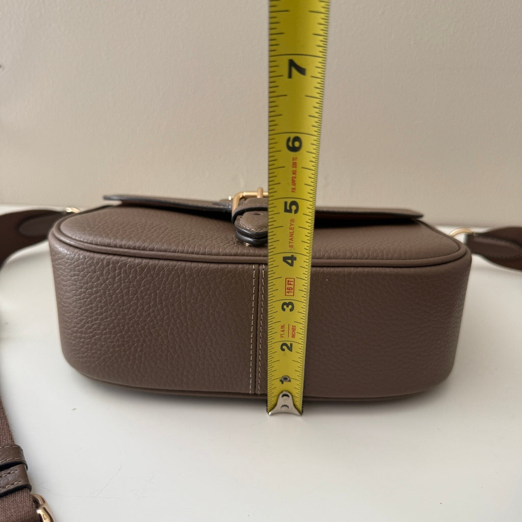 Coach Amelia Saddle Bag Dark Stone Leather Crossbody CP107
