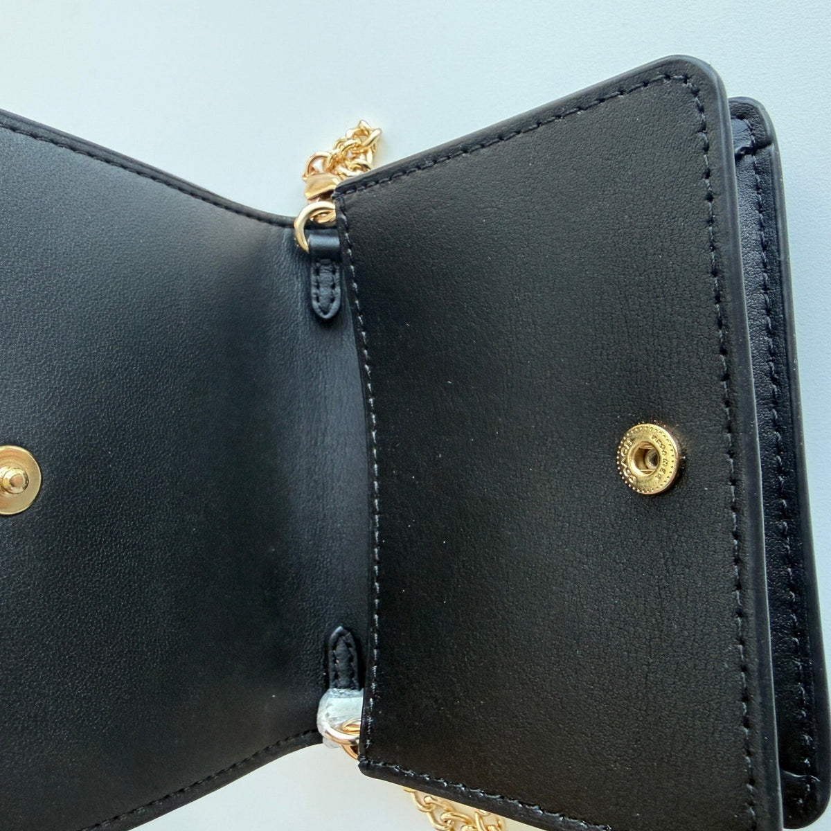 Coach Mini Wallet On A Chain Brown Black Signature Canvas Crossbody C0059