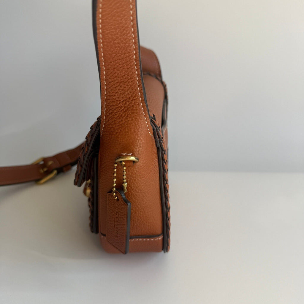 Coach Tabby Messenger 19 Burnished Amber Leather Braided Trim Bag CJ837