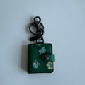 Coach Mystical Floral Green Leather Picture Frame Charm Key Ring Fob C8234
