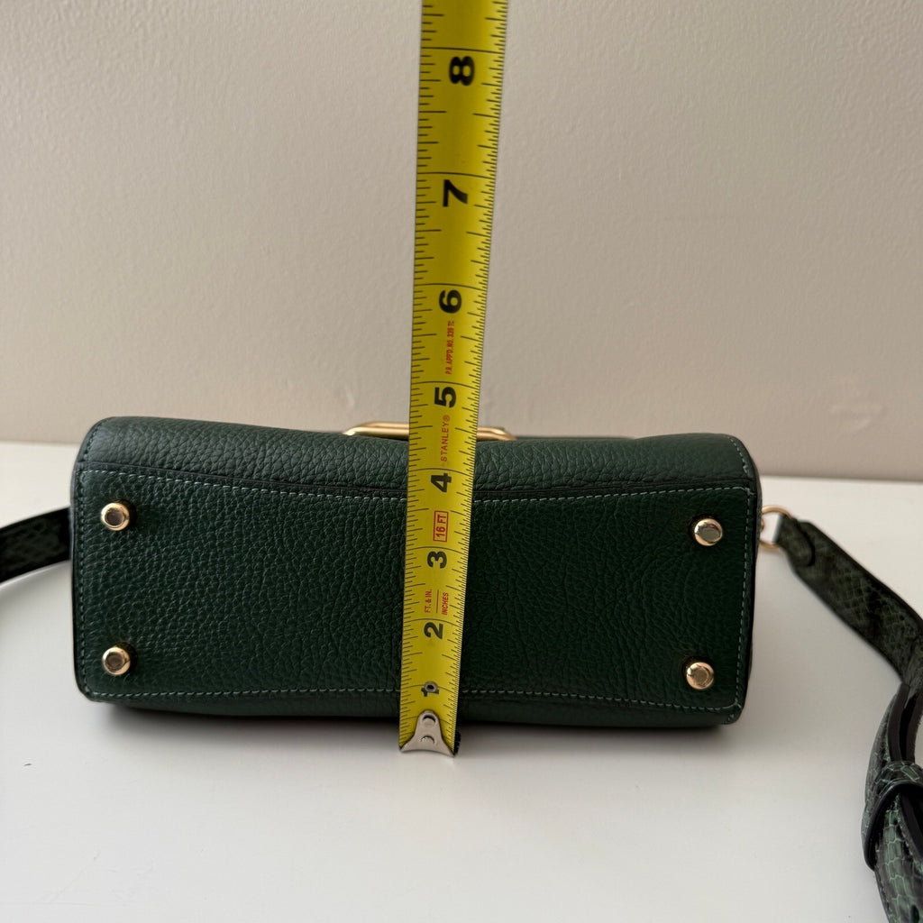 Coach Morgan Top Handle Satchel Dark Green Leather CE568