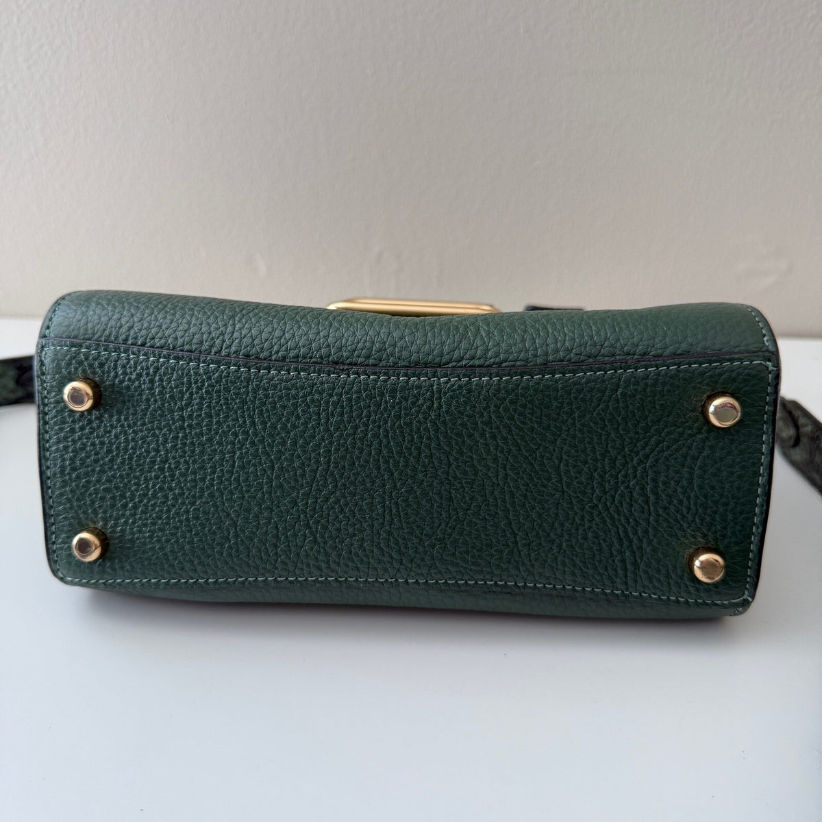 Coach Morgan Top Handle Satchel Dark Green Leather CE568