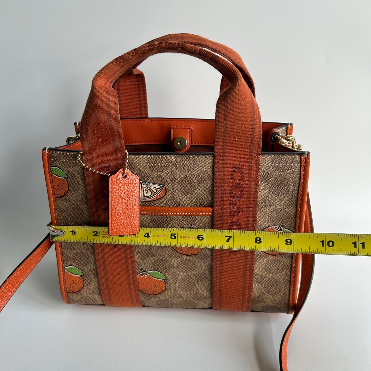 Coach Smith Tote 24 Orange Print Signature Canvas Crossbody Handbag CAR81