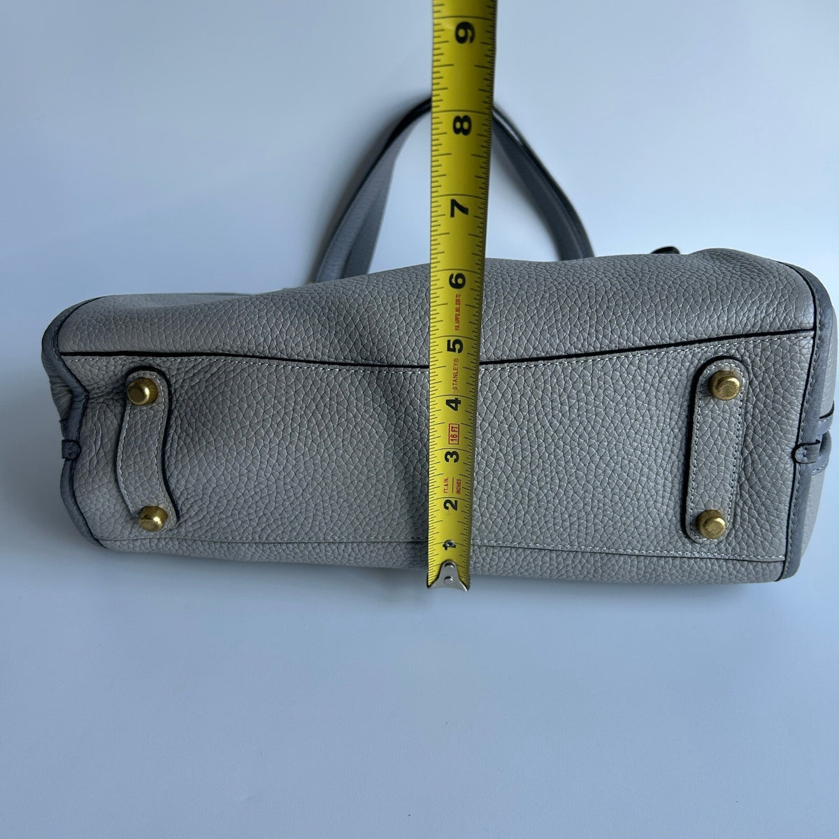 Coach Lori Shoulder Bag Dove Grey Pebbled Leather C6627