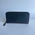 Coach Accordion Zip Around Metallic Green Crossgrain Leather Wallet F54007