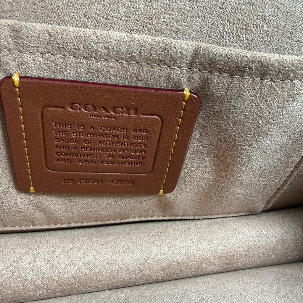 Coach Klare Envelope Crossbody Sand Tan Blocked Signature Canvas Bag CBI99