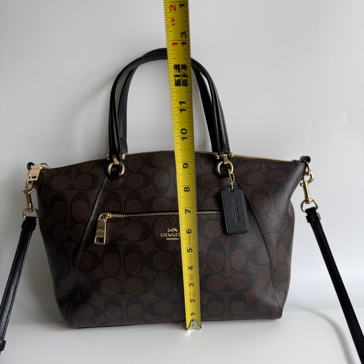 Coach Prairie Satchel Dark Brown Signature Canvas Bag F79998