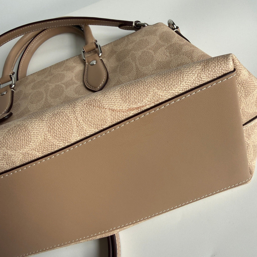 Coach Georgia Satchel Sand Taupe Signature Canvas CW422 Crossbody Bag