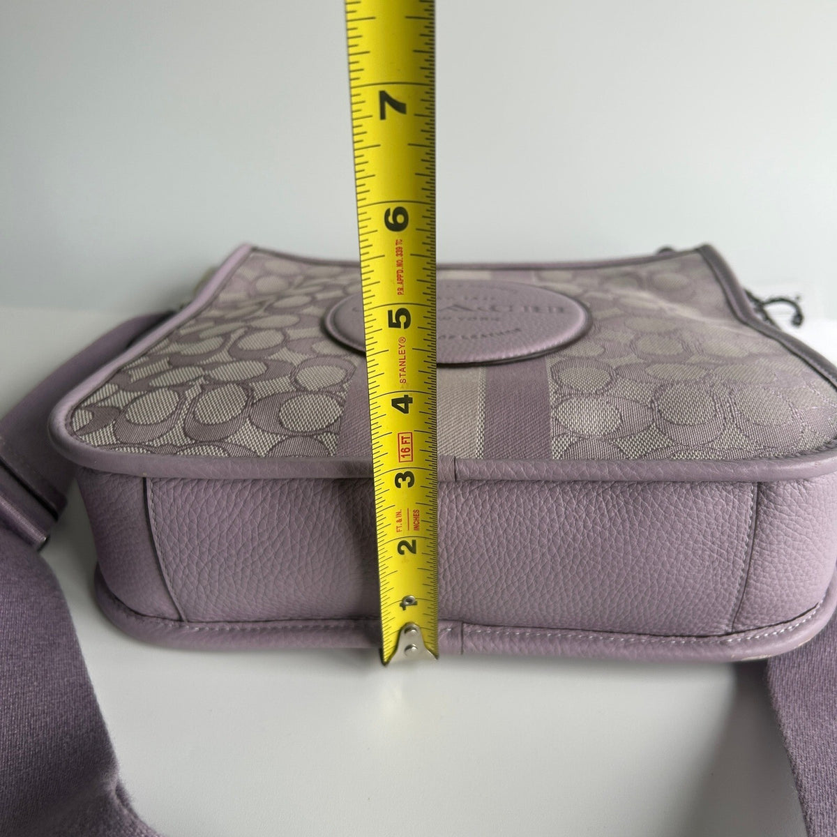 Coach Dempsey File Bag Soft Lilac Signature Jacquard Crossbody CA195