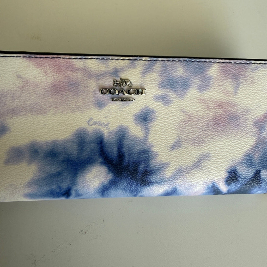 Coach Slim Envelope Wallet Blue Tie-Dye Coated Canvas C4534 Long Wallet