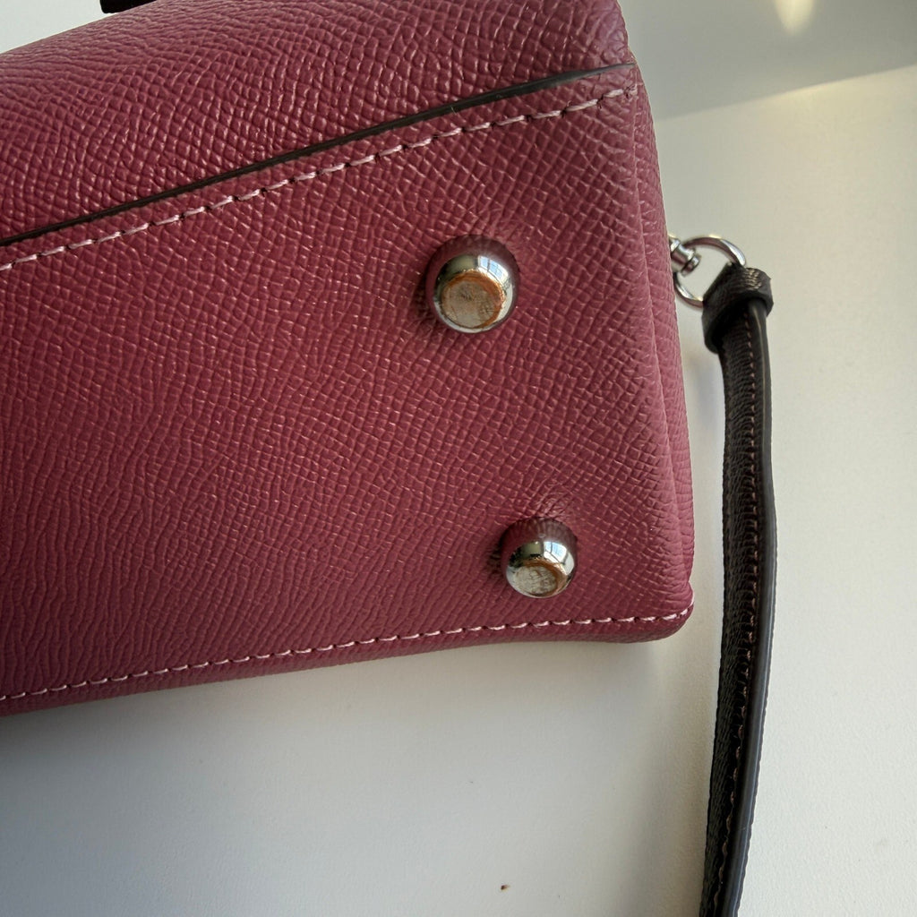 Coach Mini Darcie Carryall Light Raspberry Leather Bag CH173 Satchel Crossbody