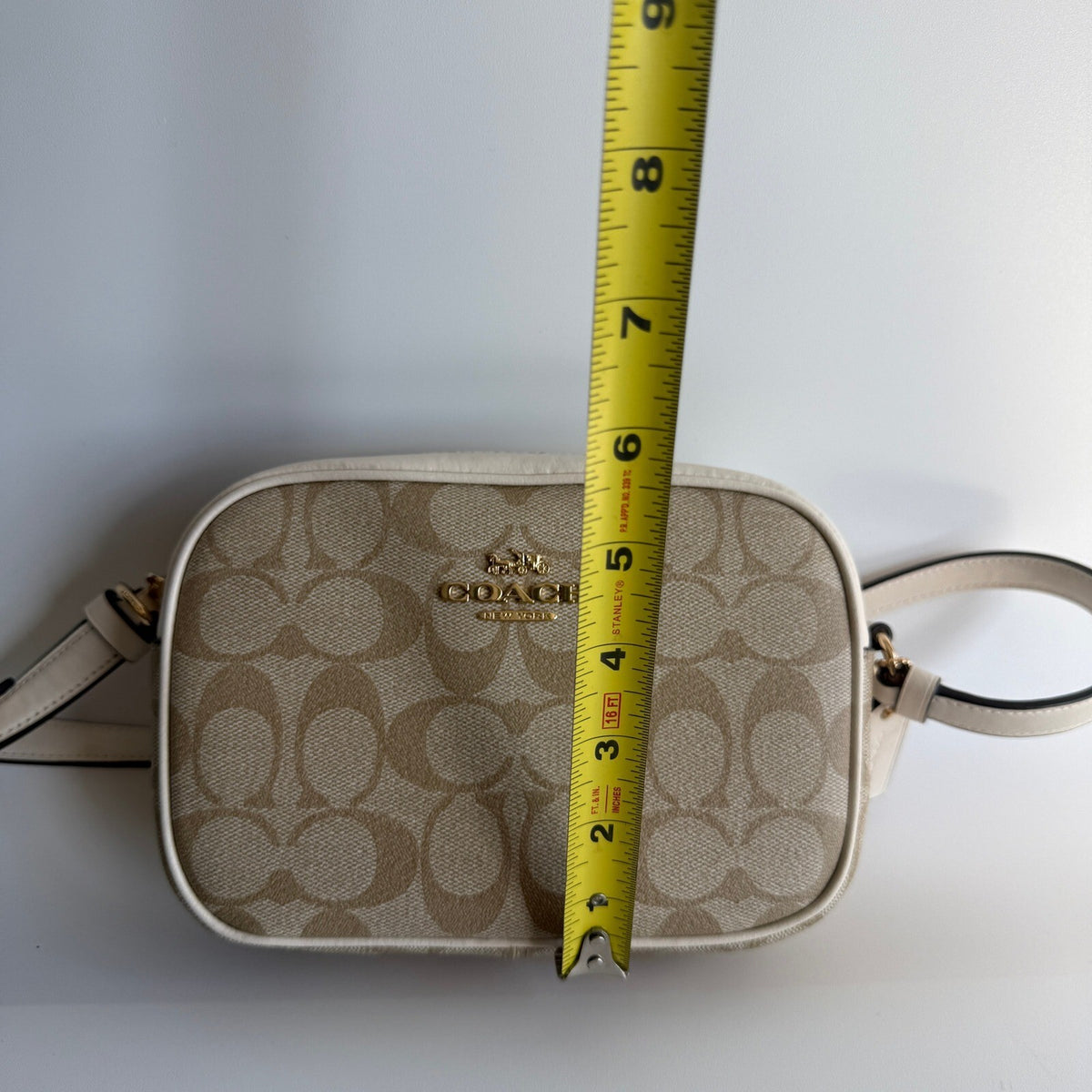 Coach Mini Jamie Camera Bag Light Khaki Chalk Signature Canvas C9926 Crossbody