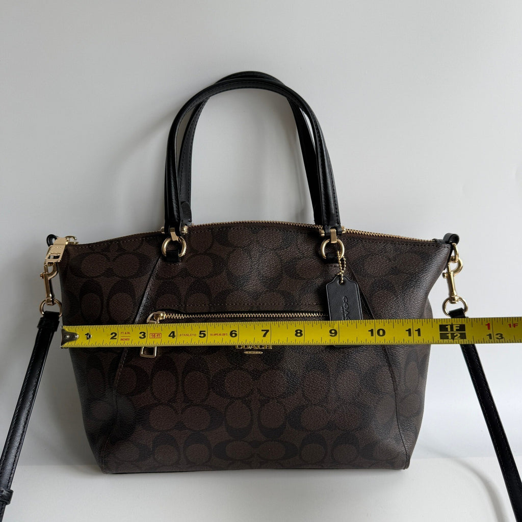 Coach Prairie Satchel Dark Brown Signature Canvas Bag F79998