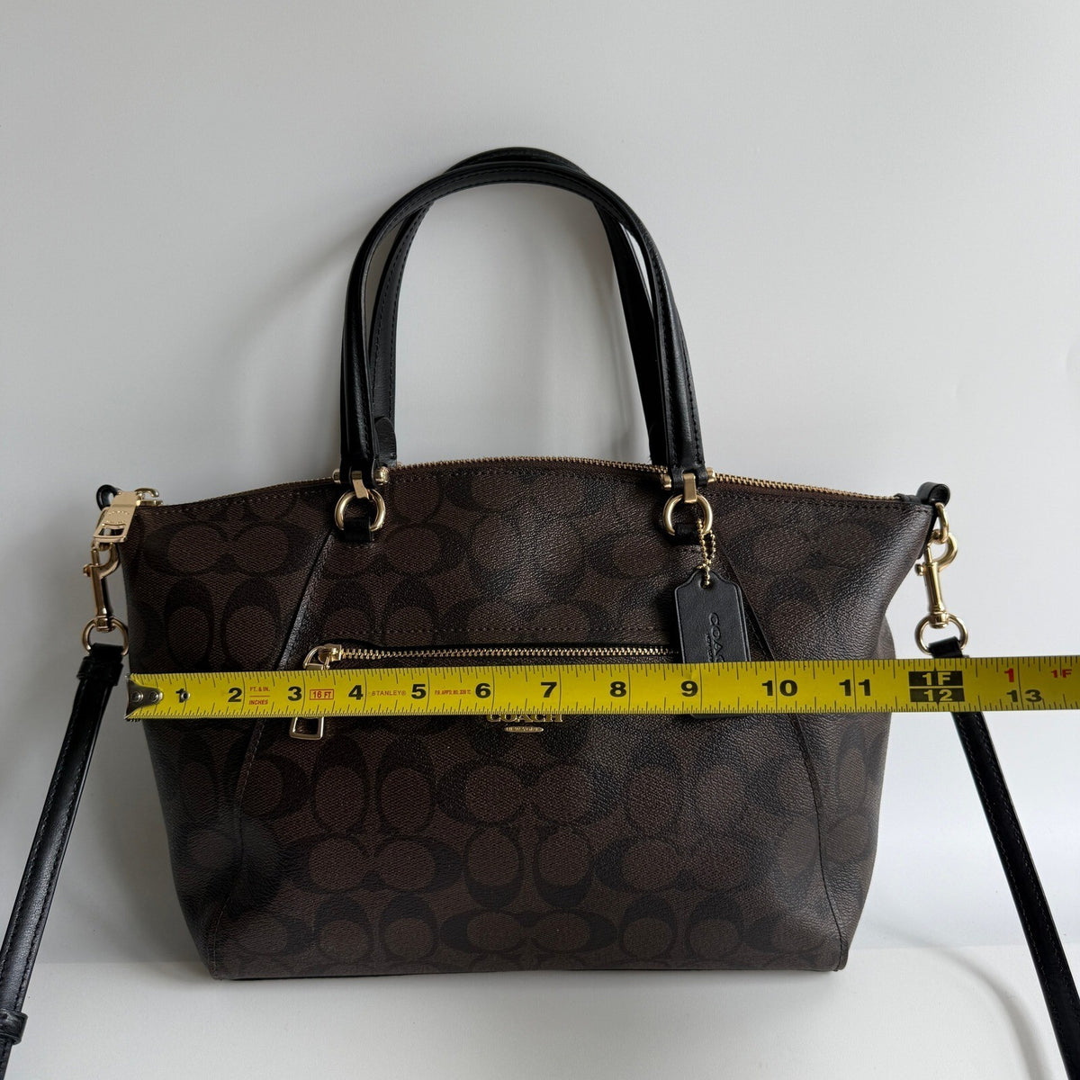 Coach Prairie Satchel Dark Brown Signature Canvas Bag F79998