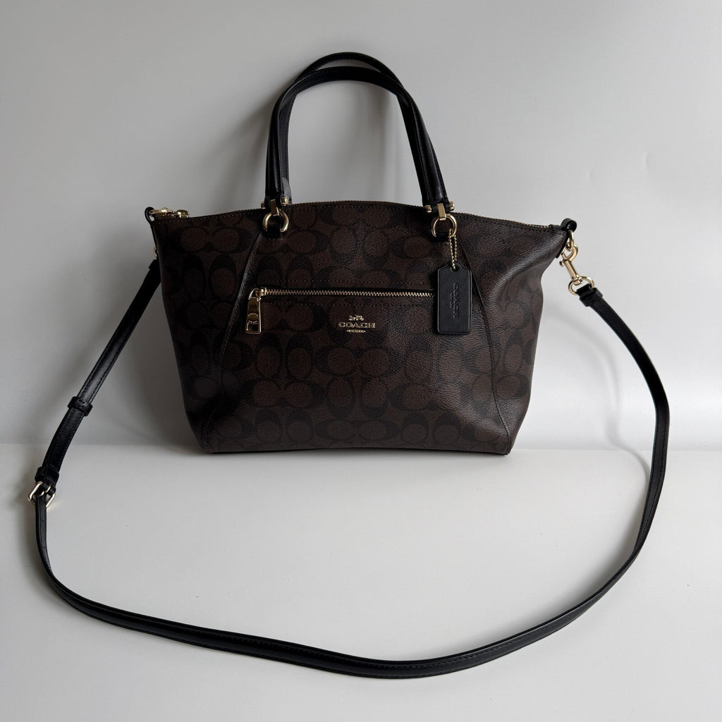 Coach Prairie Satchel Dark Brown Signature Canvas Bag F79998