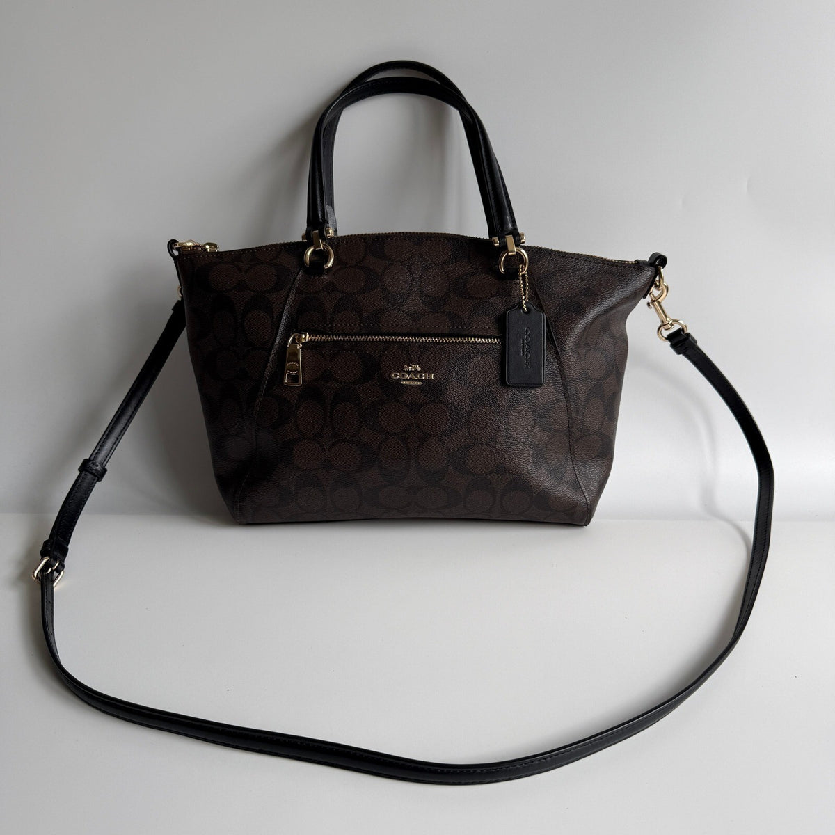 Coach Prairie Satchel Dark Brown Signature Canvas Bag F79998