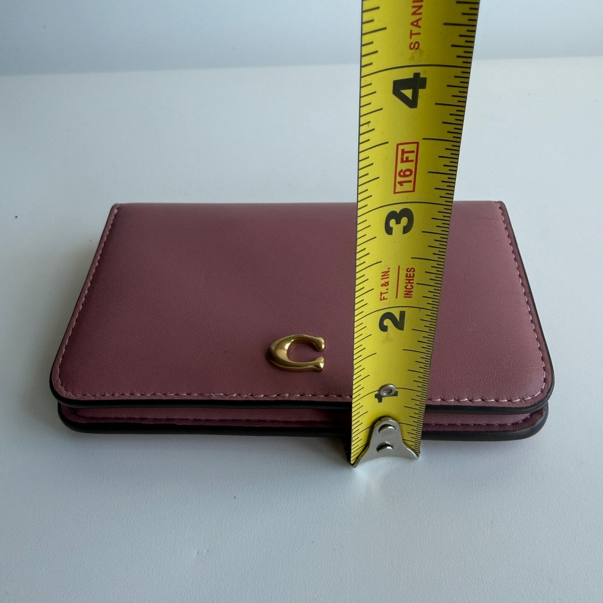 Coach Essential Slim Card Case Peony Pink Leather Wallet CR990
