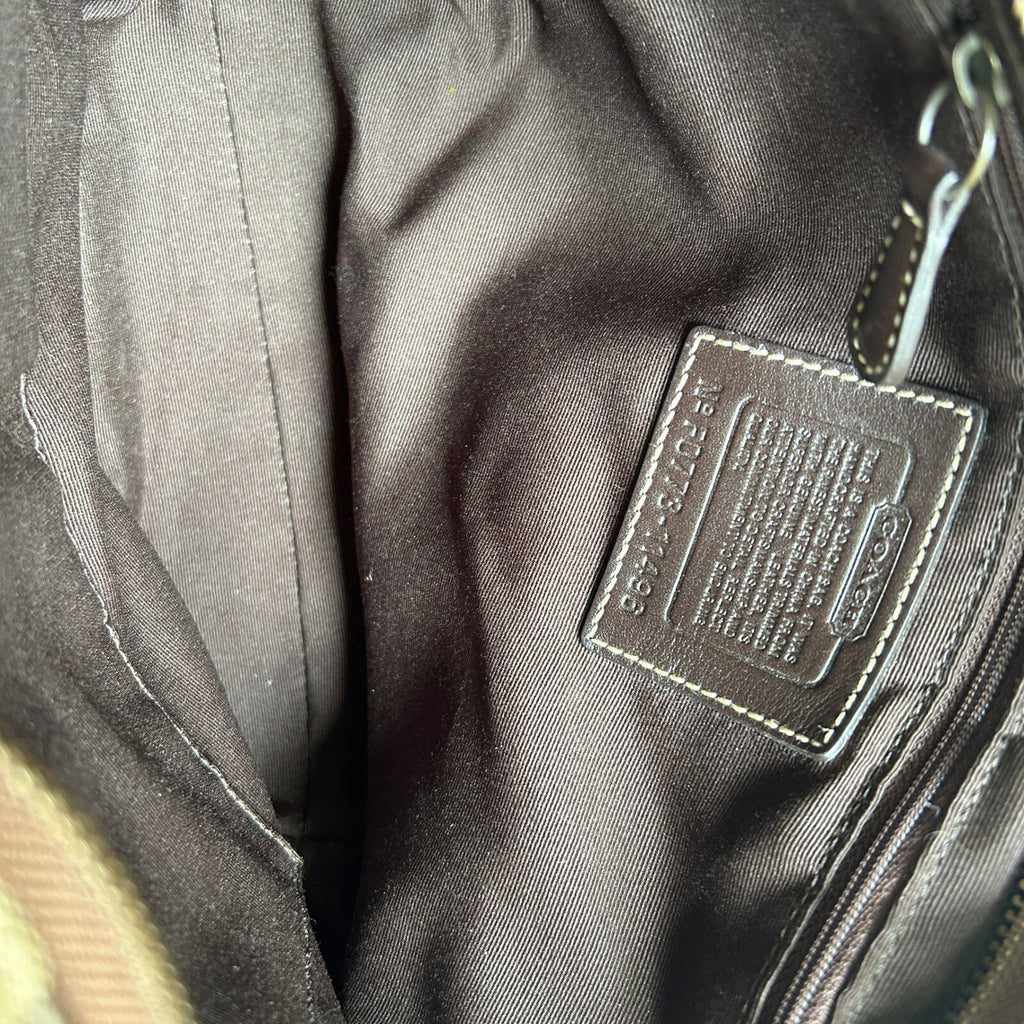 Coach Carly Patchwork Brown Mixed Media Hobo Bag 11496