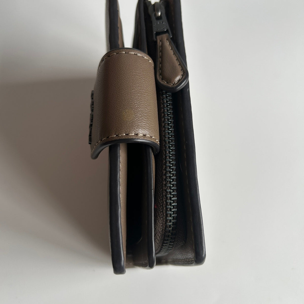 Coach Medium Corner Zip Bifold Wallet Tan Refined Leather CR791