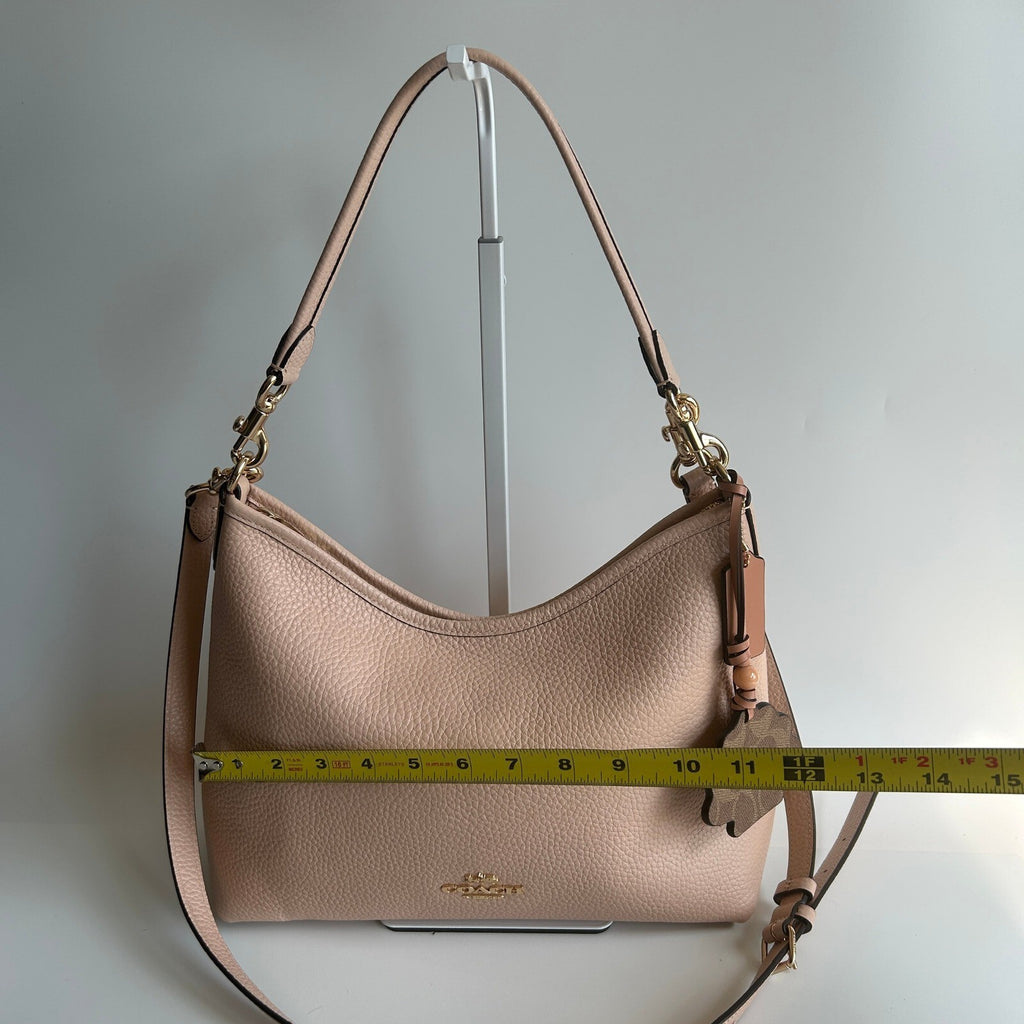 Coach Laurel Shoulder Bag Cream Tan Pebbled Leather Bag CBH81