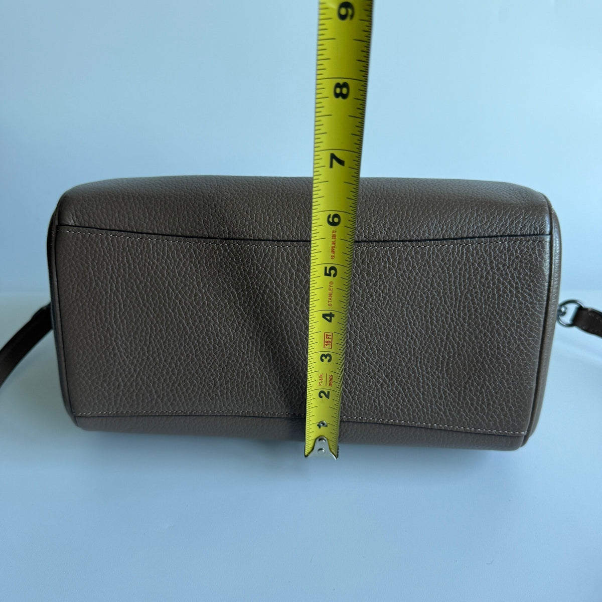 Coach Rowan Satchel Dark Stone Pebbled Leather Bag CV960