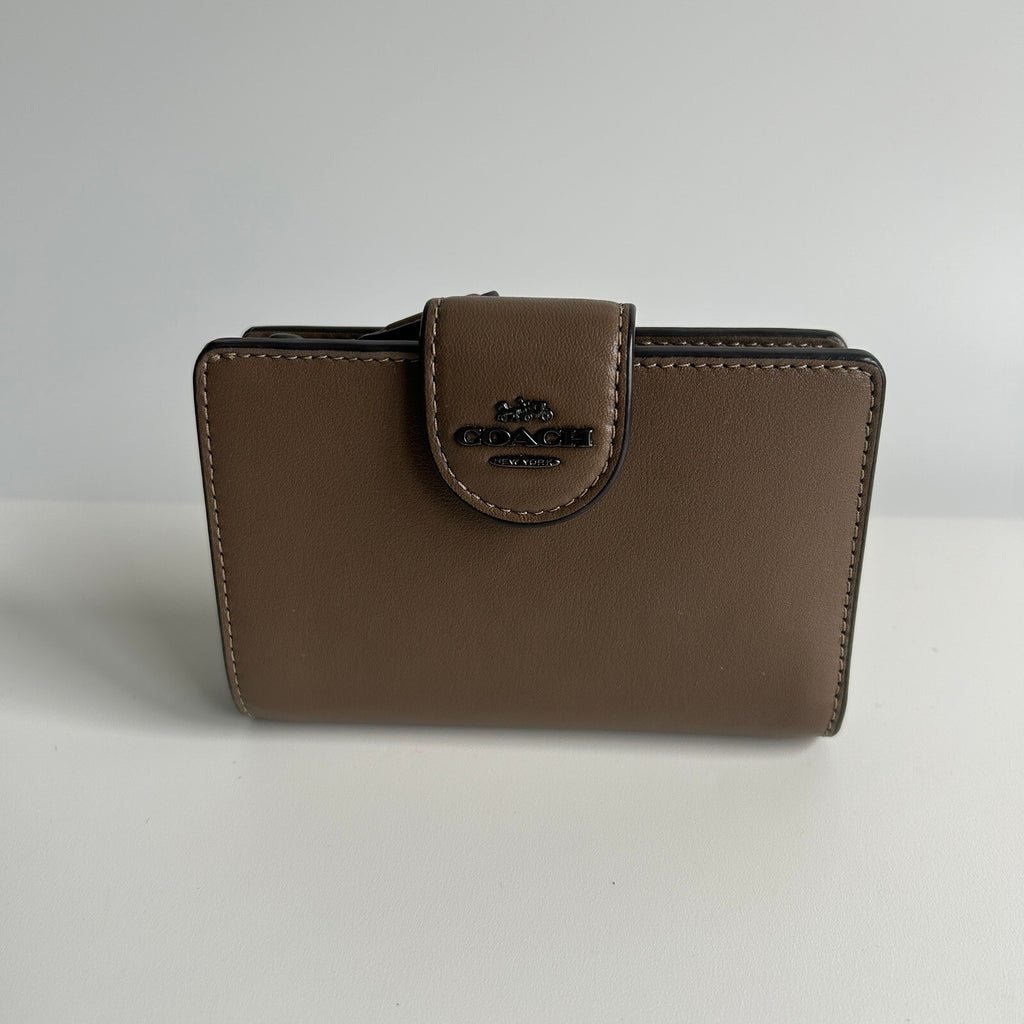 Coach Medium Corner Zip Bifold Wallet Tan Refined Leather CR791