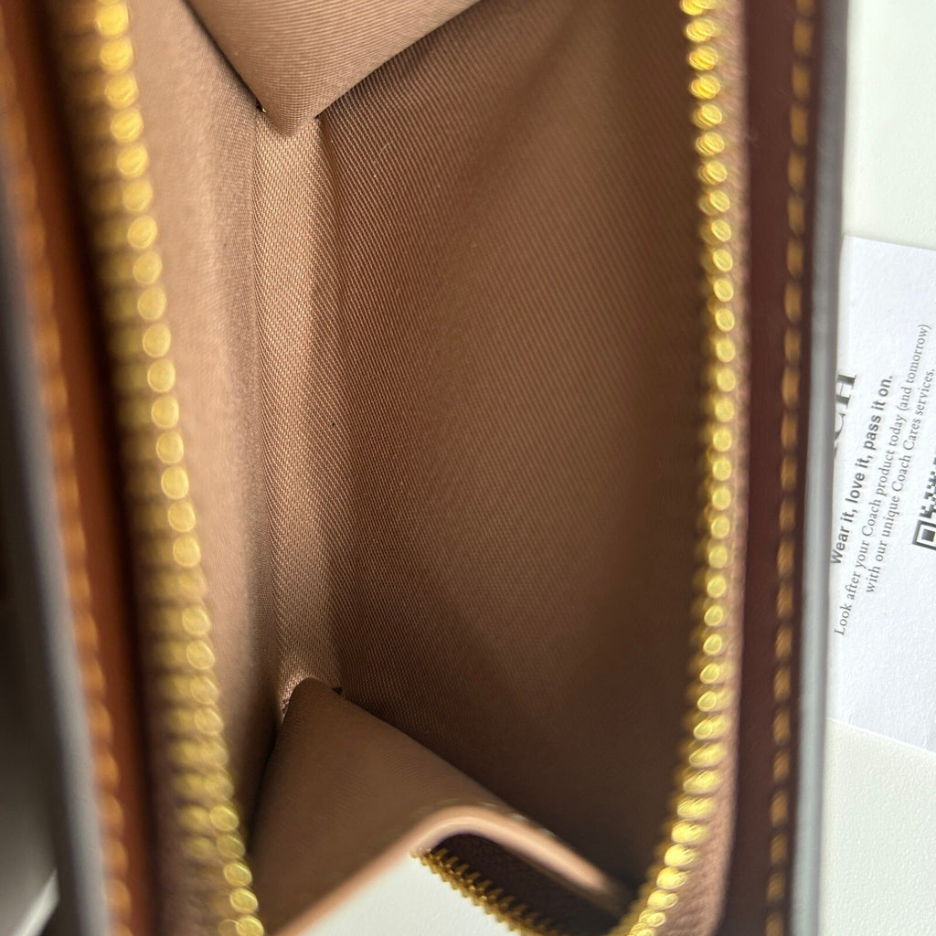 Coach Snap Wallet Tan Brown Signature Canvas Bifold CW789