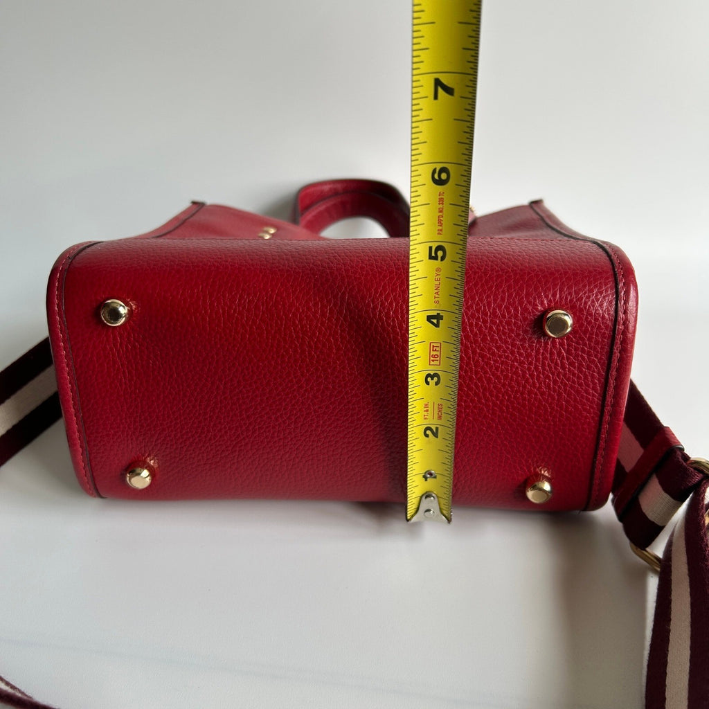 Coach Dempsey Tote 22 Red Refined Pebble Leather Bag C7683