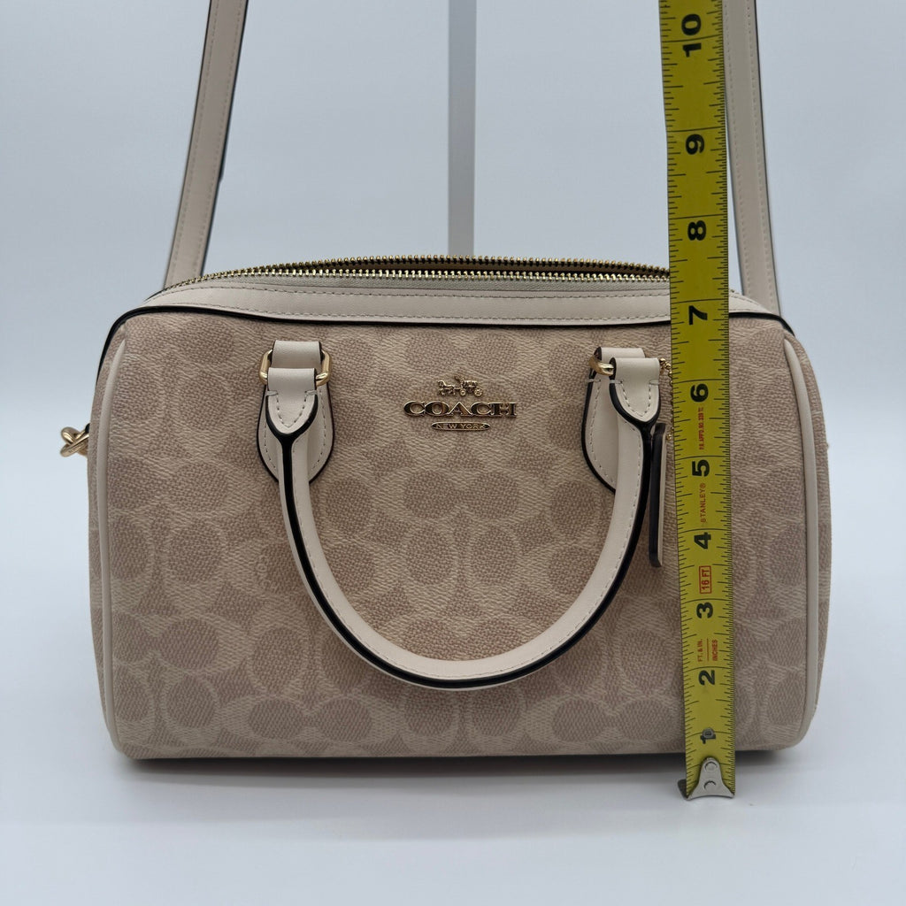 Coach Rowan Satchel Sand Chalk Signature Canvas Bag CV961 Crossbody Handbag