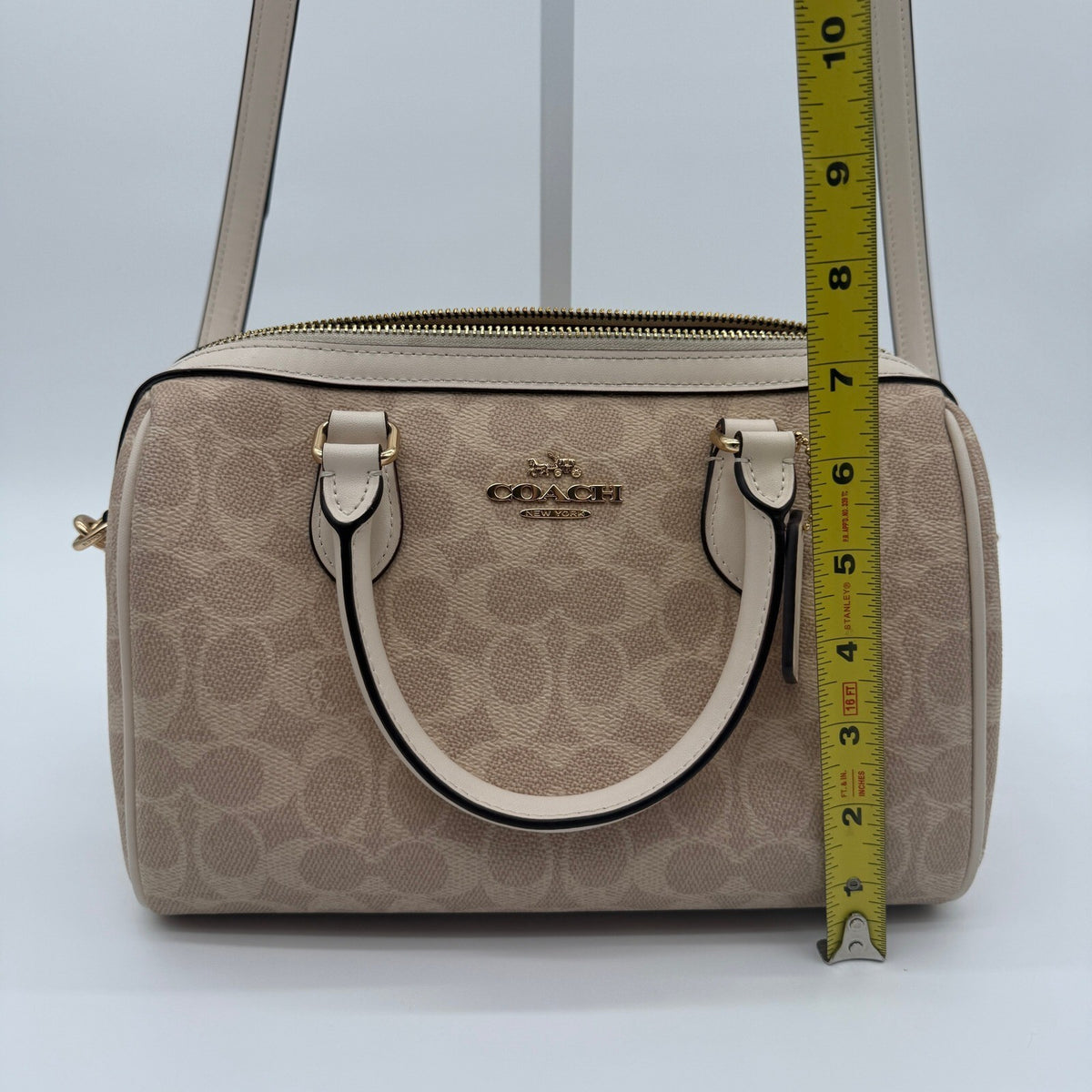 Coach Rowan Satchel Sand Chalk Signature Canvas Bag CV961 Crossbody Handbag