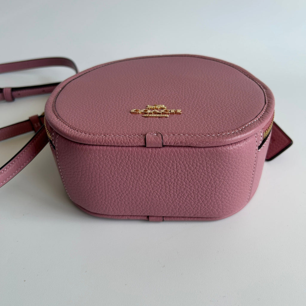 Coach Canteen Crossbody Pink Pebble Leather Round Bag 2256