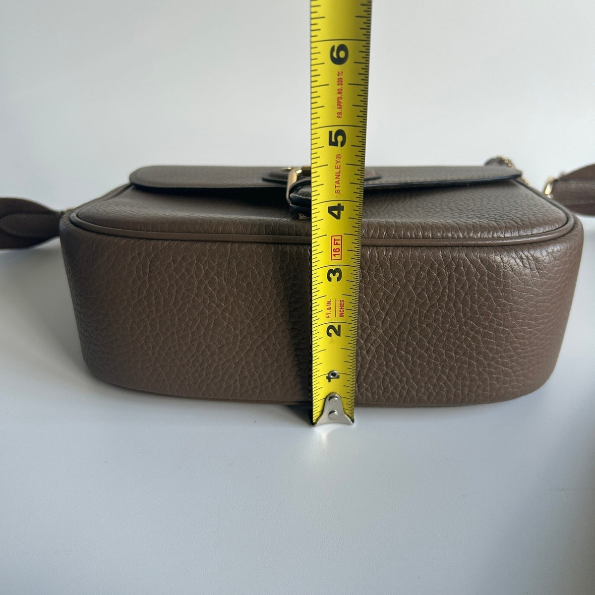 Coach Amelia Saddle Bag Dark Stone Pebbled Leather Crossbody CP107
