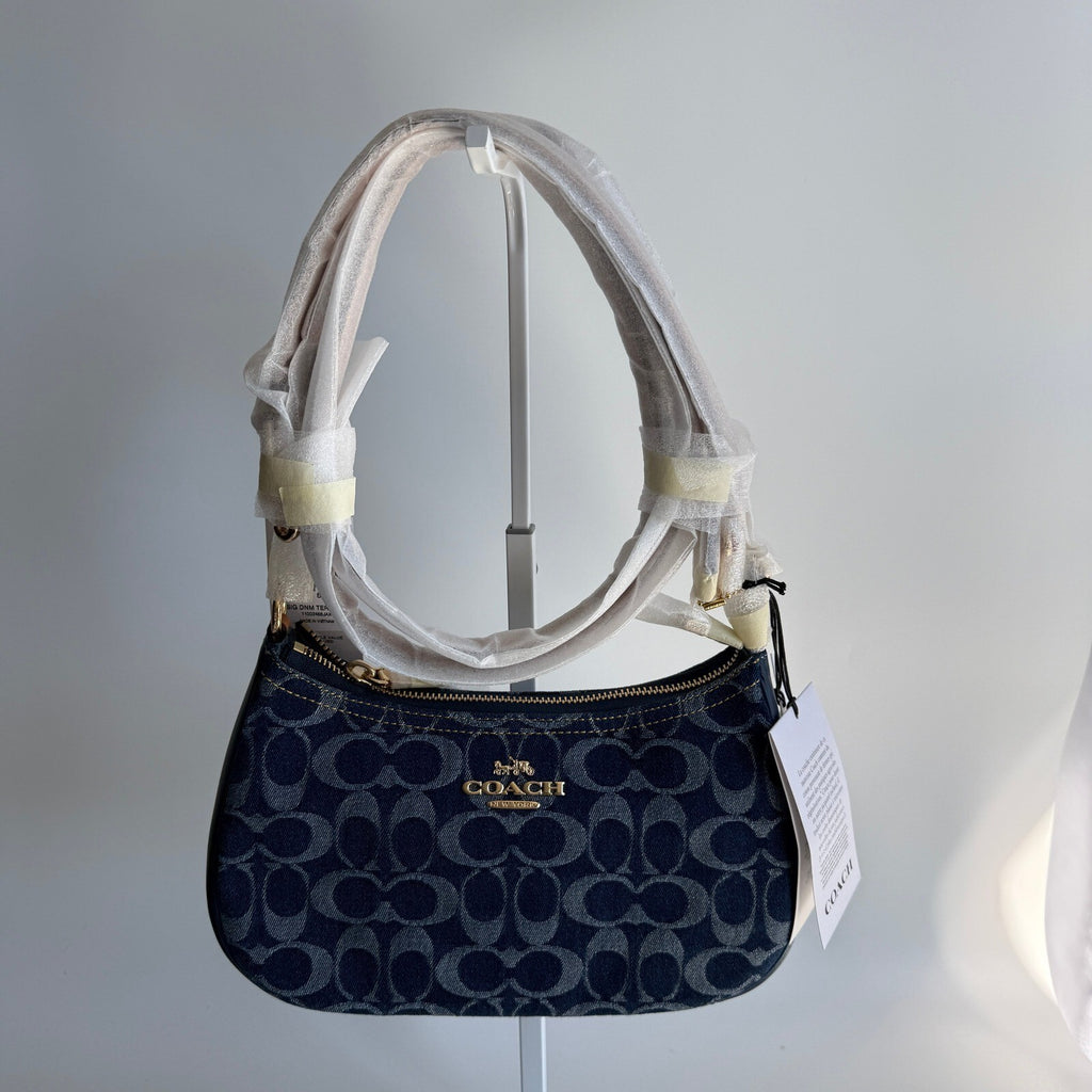 Coach Teri Shoulder Bag Denim Vachetta Leather CAF82