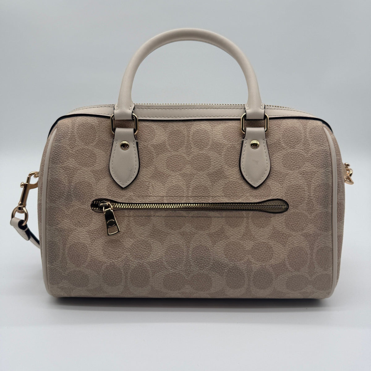 Coach Rowan Satchel Sand Chalk Signature Canvas Bag CV961 Crossbody Handbag