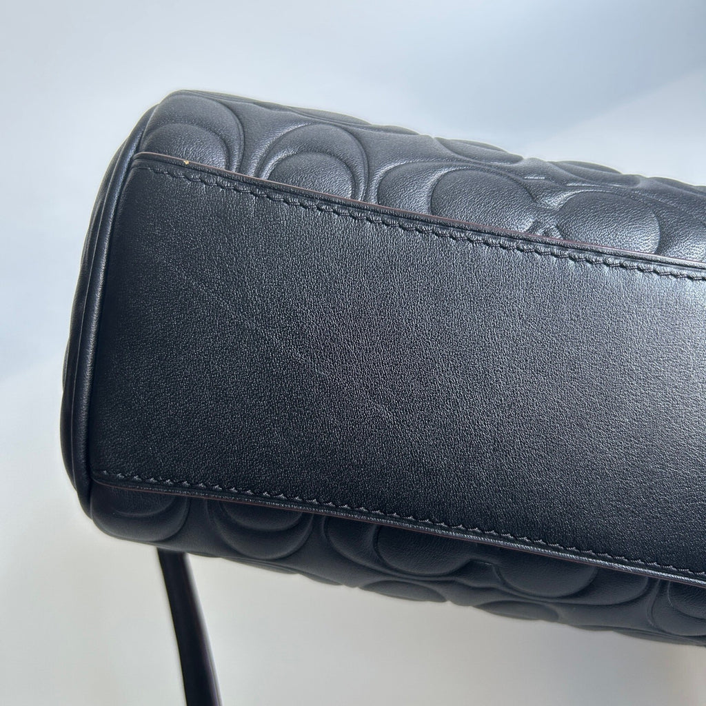Coach Mini Rowan Black Signature Leather Crossbody Bag CY743