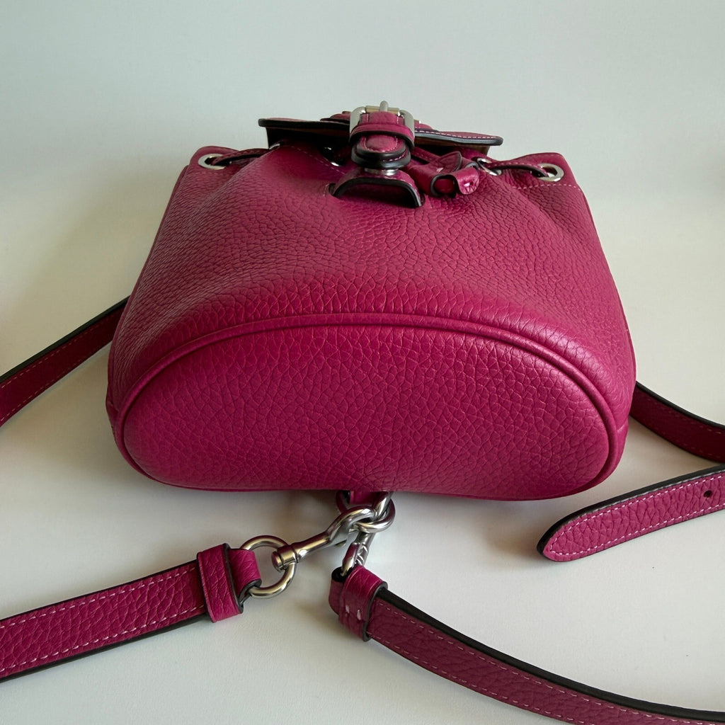 Coach Amelia Mini Backpack Fuchsia Pink Pebbled Leather CL408 Convertible Bag