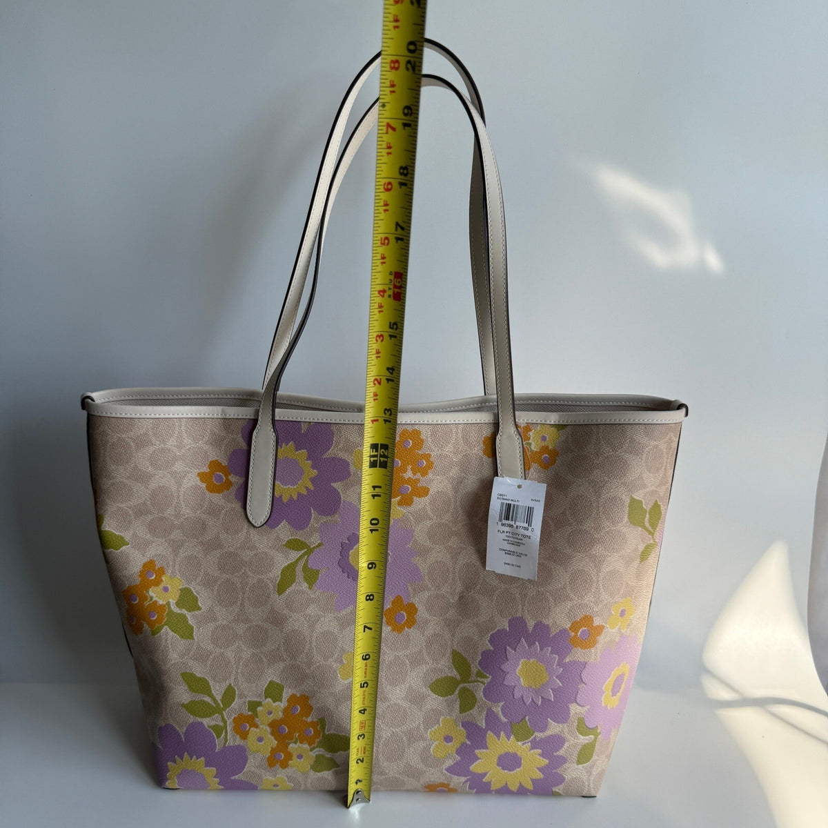 Coach City Tote Sand Multi Signature Canvas Floral Bag CBG71