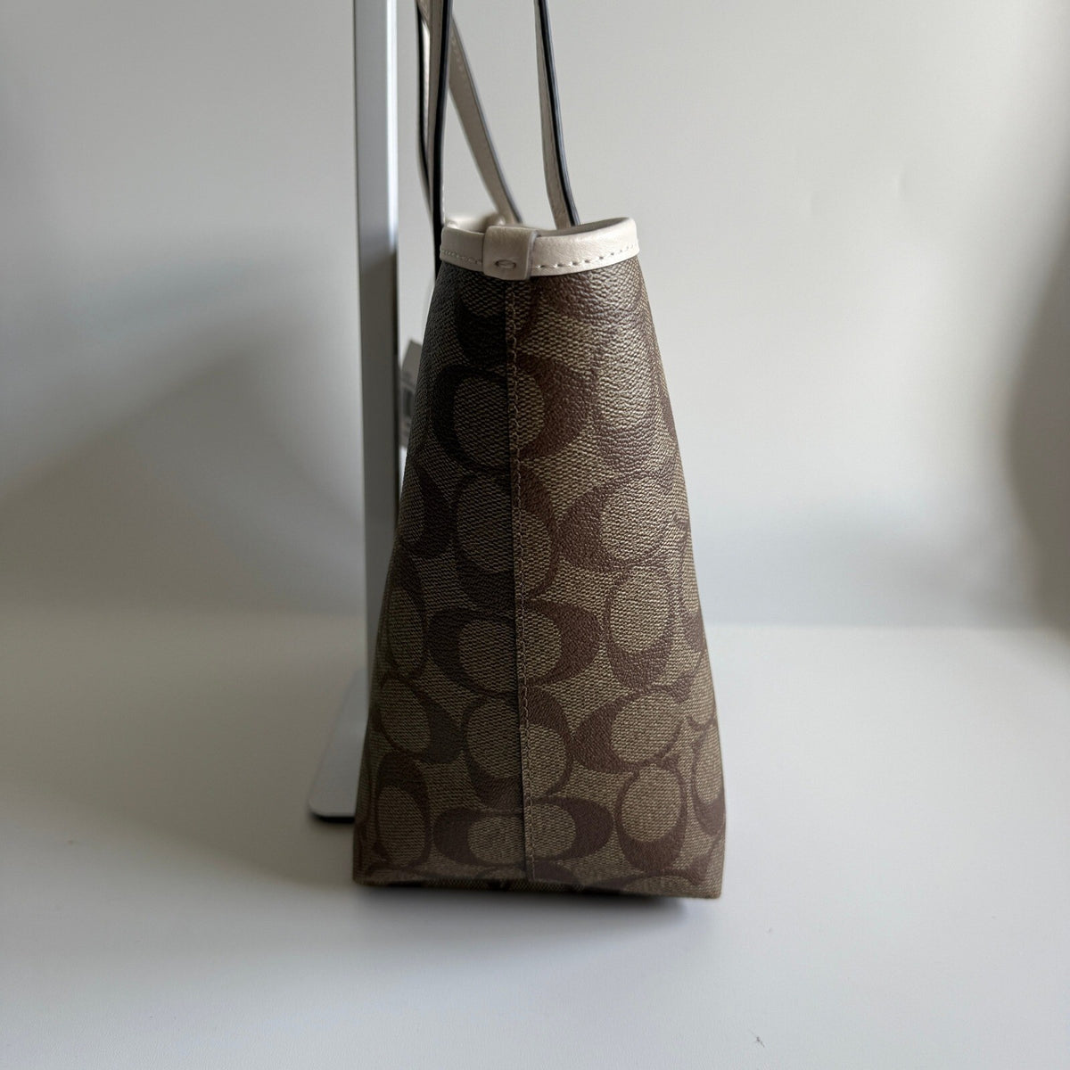 Coach Mini City Tote Khaki Chalk Signature Canvas Horse and Sleigh CM183 Bag