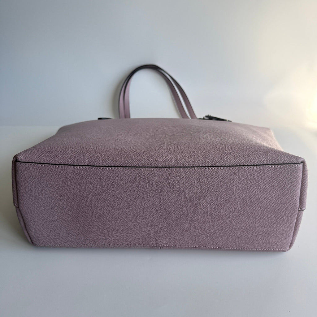 Coach Zip Top Ice Purple Crossgrain Leather Tote Bag 4454