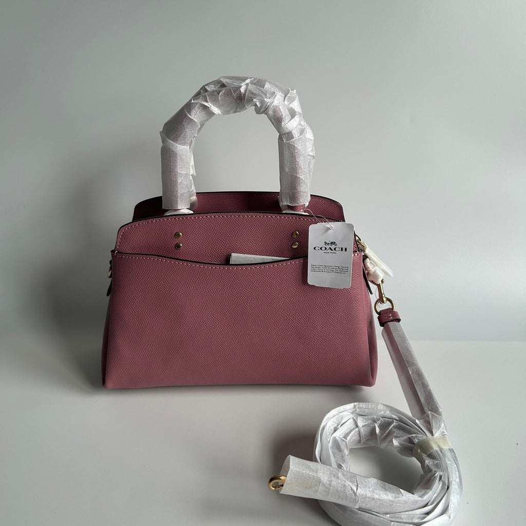 Coach Mini Lillie Carryall Rose Pink Crossgrain Leather Satchel 91146