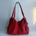 Coach Lori Shoulder Bag Red Orange Pebble Leather C6627 Brass Hardware