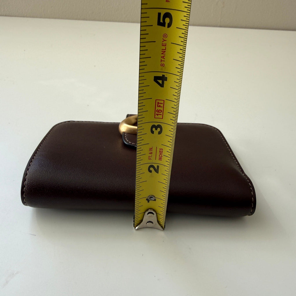 Coach Tabby Medium Compact Wallet Maple Brown Leather CY234