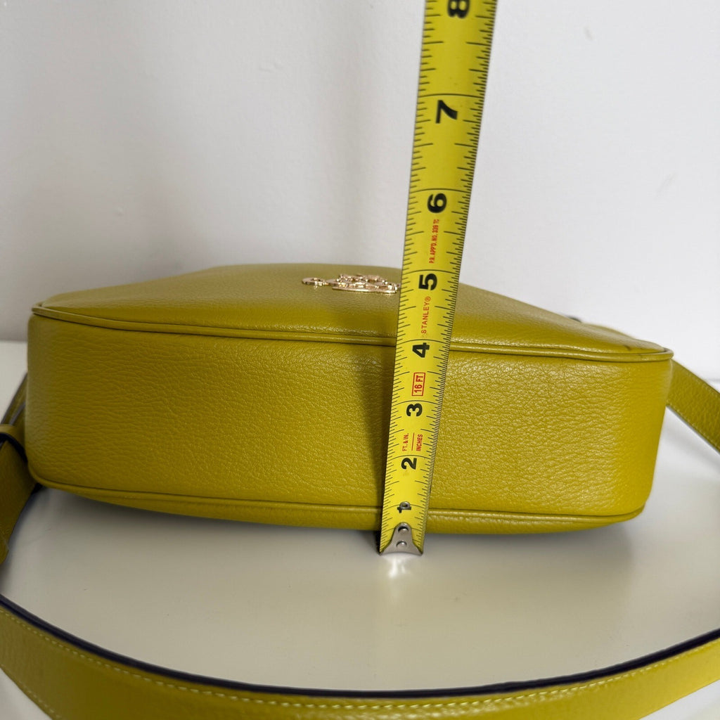 Coach Ellie File Bag Mustard Yellow Pebble Leather Crossbody C1648