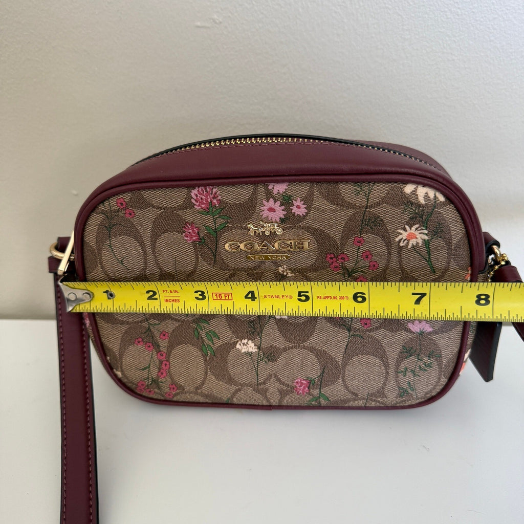 Coach Mini Jamie Camera Bag Khaki Multi Canvas Wildflower Crossbody CA719