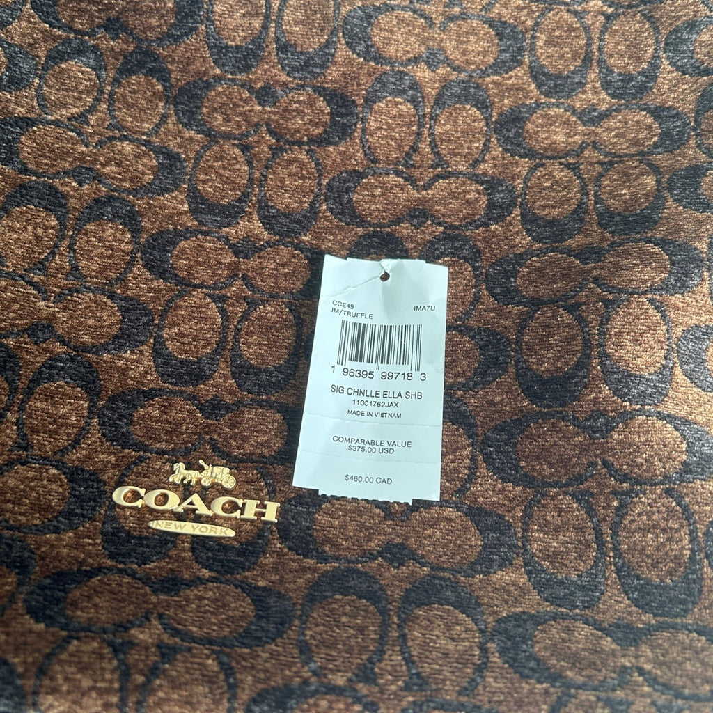 Coach Ella Shoulder Bag Truffle Brown Signature Chenille CCE49