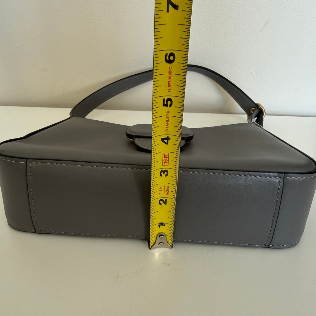 Coach Eliza Shoulder Bag Charcoal Grey Leather CAA92 Small Handbag Purse