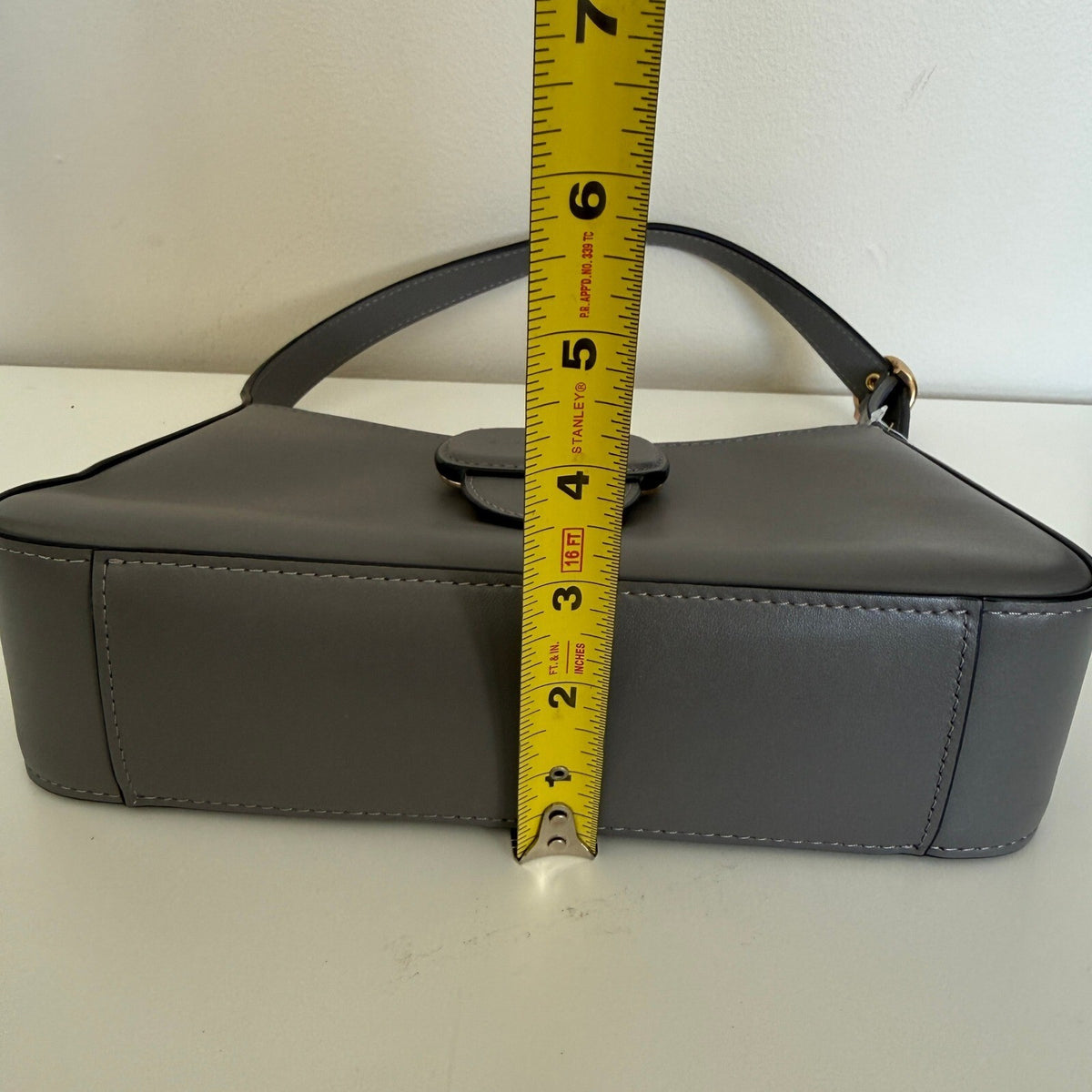 Coach Eliza Shoulder Bag Charcoal Grey Leather CAA92 Small Handbag Purse