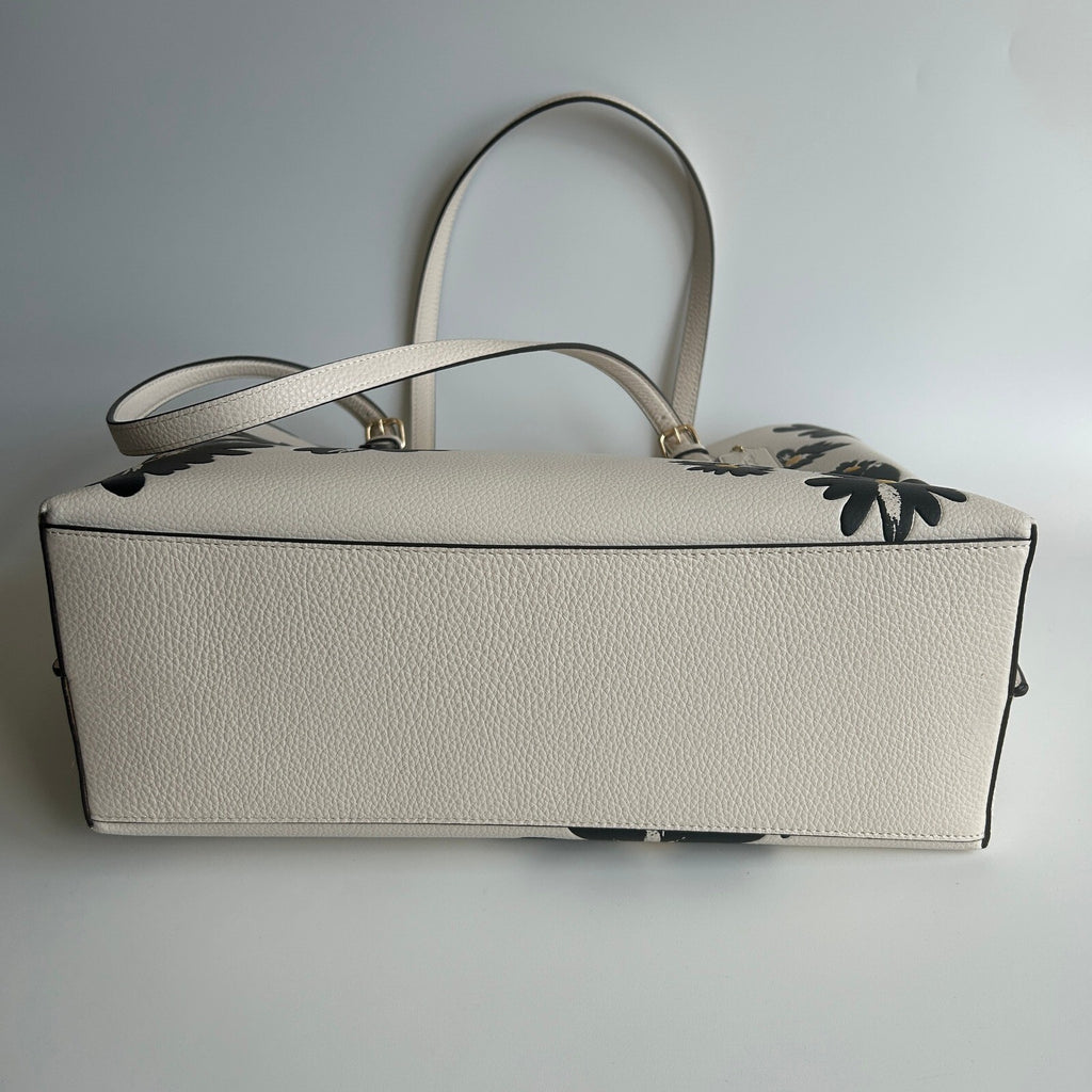 Coach Mollie Tote Chalk Multi Leather Floral Daisy Bag CZ593