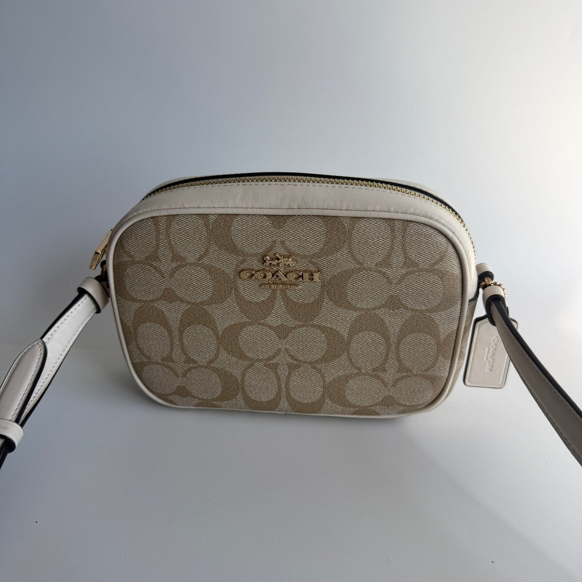 Coach Mini Jamie Camera Bag Light Khaki Chalk Signature Canvas C9926 Crossbody