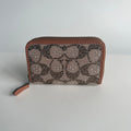 Coach Essential Small Zip Around Crystal Signature Jacquard Wallet CX244